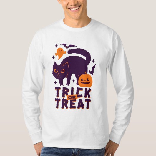 Spooky Halloween Cat T - Shirt (Vorderseite)