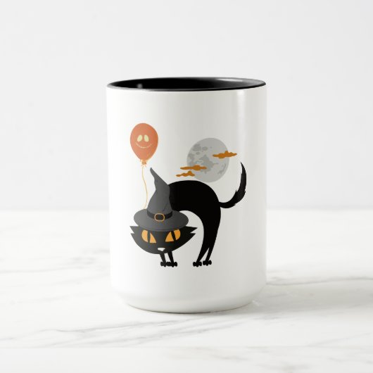 Spooky Halloween Cat Tasse (Zentrum)