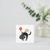 Spooky Halloween Cat Terminkarte (Stehend Vorderseite)