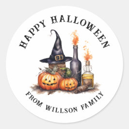 Spooky Halloween Classic Round Sticker