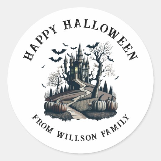 Spooky Halloween Classic Round Sticker (Vorderseite)