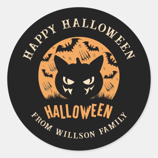 Spooky Halloween Classic Round Sticker (Vorderseite)