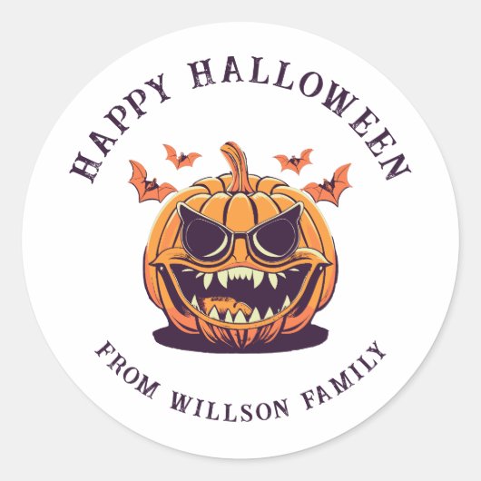 Spooky Halloween Classic Round Sticker (Vorderseite)