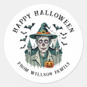 Spooky Halloween Classic Round Sticker (Vorderseite)