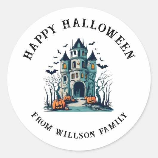 Spooky Halloween Classic Round Sticker (Vorderseite)