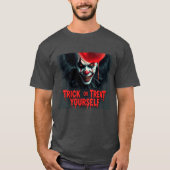 Spooky Halloween Clown Trick oder Treat T-Shirt (Vorderseite)