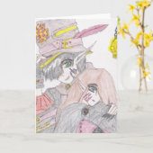 Spooky Halloween Colored Pencil Zeichnend Karte (Gelbe Blume)