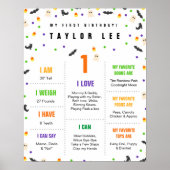 Spooky Halloween Confetti erstes Geburtstagsposter Poster (Vorne)