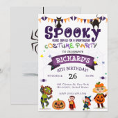 Spooky Halloween Costume Kindergeburtstag Party Einladung (Vorne/Hinten)
