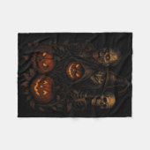 Spooky Halloween Creepy Pumpkin Beängstigend Hexe Fleecedecke (Vorderseite (Horizontal))
