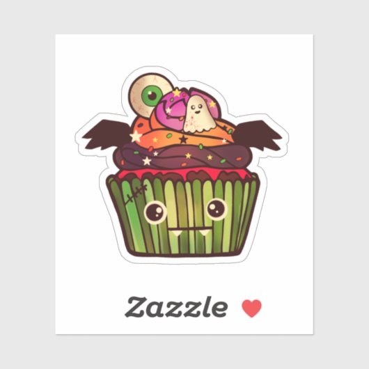Spooky Halloween Cupcake Aufkleber (Blatt)