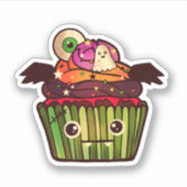 Spooky Halloween Cupcake Aufkleber (Vorderseite)