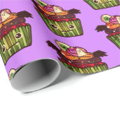 Spooky Halloween Cupcake Geschenkpapier (Rolleneckpunkt)