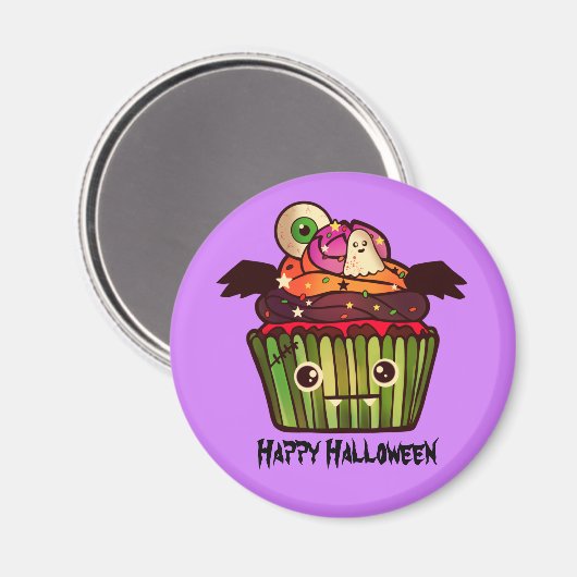 Spooky Halloween Cupcake Magnet (Vorderseite/Rückseite)