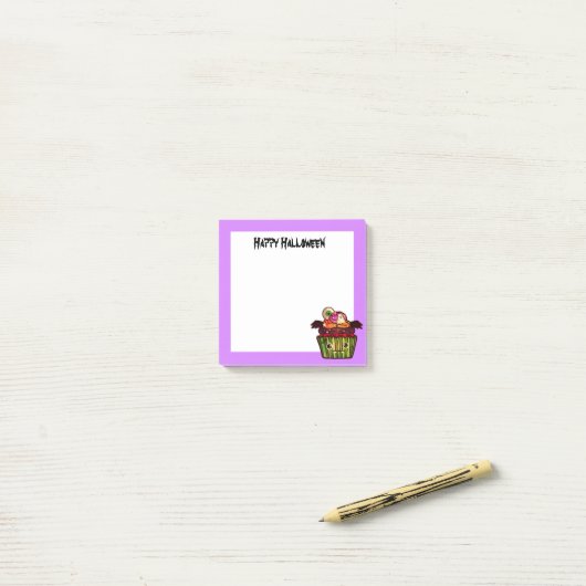 Spooky Halloween Cupcake Post-it Klebezettel (Auf Schreibtisch)