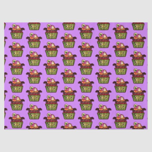 Spooky Halloween Cupcake Seidenpapier (Vorderseite)