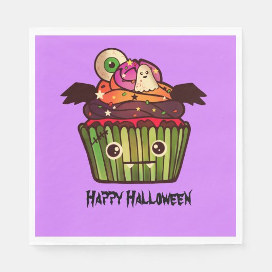 Spooky Halloween Cupcake Serviette (Vorderseite)