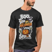 Spooky Halloween design with pumpkins bats spider  T-Shirt (Vorderseite)