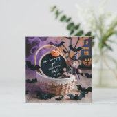 Spooky Halloween Digital-Schwangerschaftsankündigu Einladung (Stehend Vorderseite)