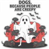 Spooky Halloween Dog Spooky Ghost 23 Aufkleber (Vorderseite)