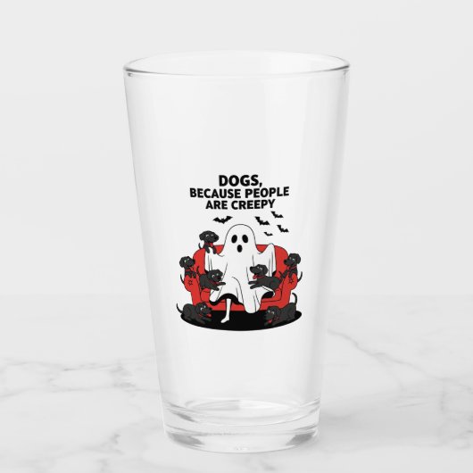 Spooky Halloween Dog Spooky Ghost 23 Glas (Vorderseite)