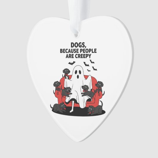 Spooky Halloween Dog Spooky Ghost 23 Ornament (Vorderseite)