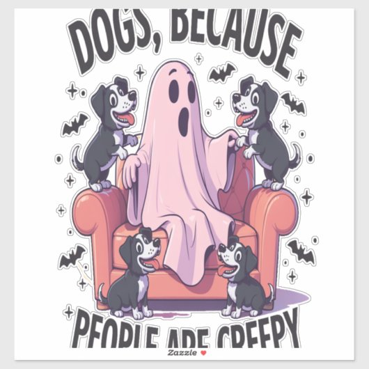 Spooky Halloween Dog Spooky Ghost (2) Aufkleber (Blatt)