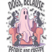 Spooky Halloween Dog Spooky Ghost (2) Aufkleber (Vorderseite)