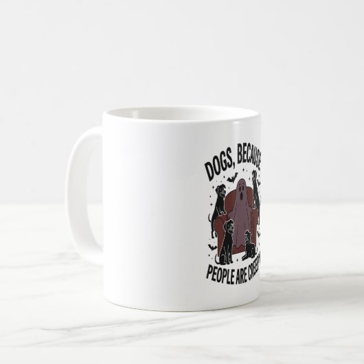 Spooky Halloween Dog Spooky Ghost 2 Kaffeetasse (Vorderseite Links)