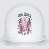 Spooky Halloween Dog Spooky Ghost (2) Schneekugeln (Vorderseite)