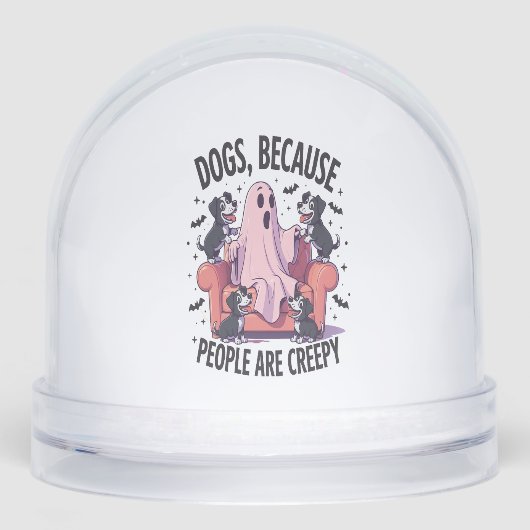 Spooky Halloween Dog Spooky Ghost (2) Schneekugeln (Vorderseite)