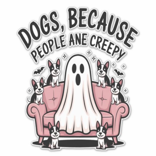 Spooky Halloween Dog Spooky Ghost Aufkleber (Vorderseite)