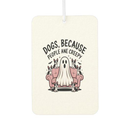 Spooky Halloween Dog Spooky Ghost Autolufterfrischer (Vorderseite)