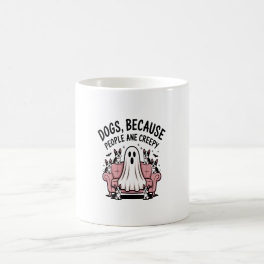 Spooky Halloween Dog Spooky Ghost Kaffeetasse (Mittel)