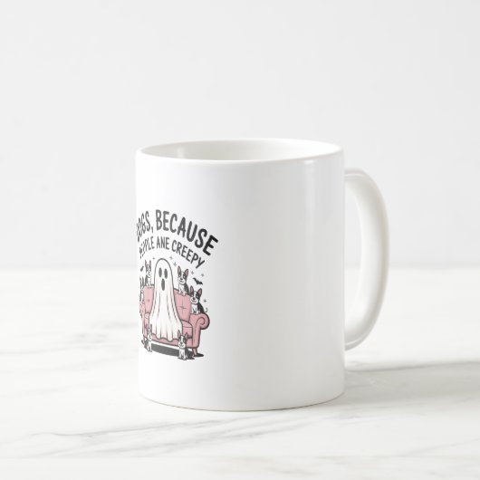Spooky Halloween Dog Spooky Ghost Kaffeetasse (VorderseiteRechts)