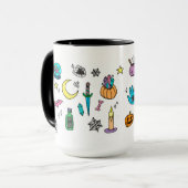 Spooky Halloween-Doodles-Tasse Tasse (Vorderseite Links)
