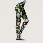Spooky Halloween: Dunkles, von Hand Gezeichnet Mus Leggings (Rechts)