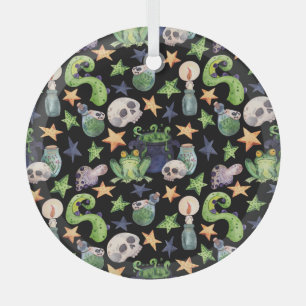 Spooky Halloween: Dunkles, von Hand Gezeichnet Mus Ornament Aus Glas