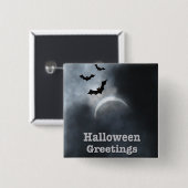 Spooky Halloween Eclipse Greetings Button (Vorne & Hinten)