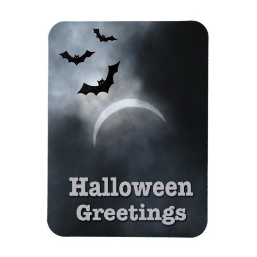 Spooky Halloween Eclipse Greetings Magnet (Vertikal)