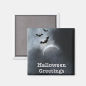Spooky Halloween Eclipse Greetings Magnet (Vorderseite/Rückseite)