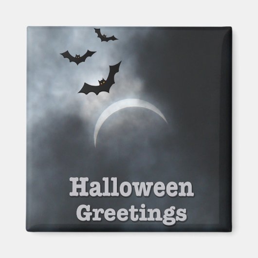 Spooky Halloween Eclipse Greetings Magnet (Vorne)