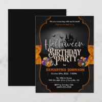 Spooky Halloween Einladung Postkarte