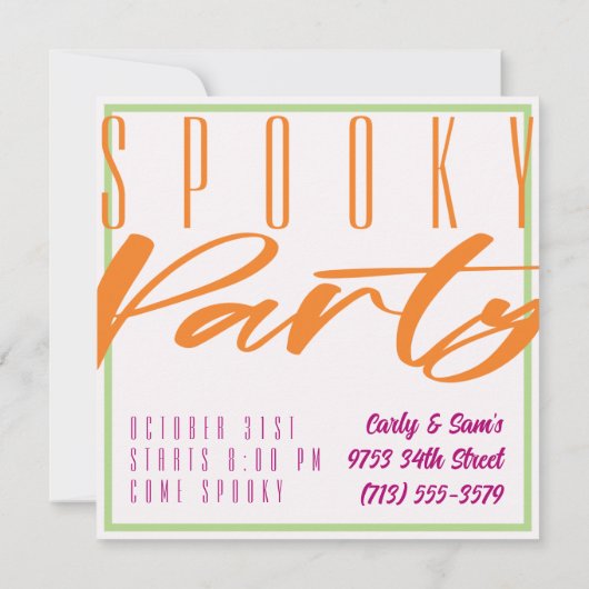 Spooky Halloween-Einladungsvorlage (Rückseite)