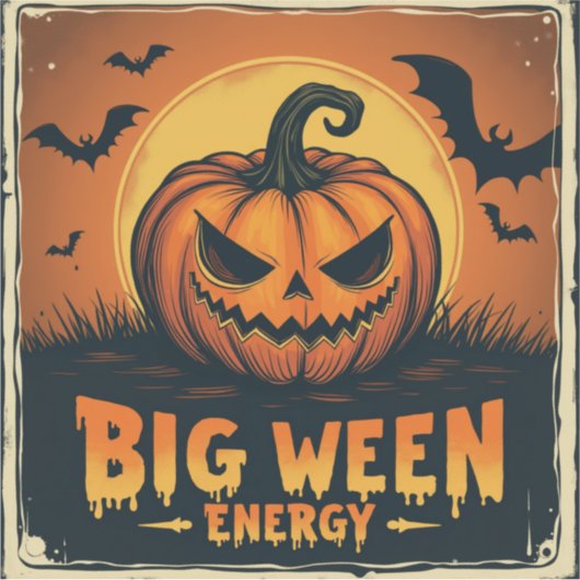 "Spooky Halloween Energy Drink Wird Big Ween Vinta Aufkleber (Vorderseite)