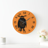 Spooky Halloween-Eule Große Wanduhr (Zuhause)