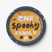 Spooky Halloween Familie Matching Trick oder Treff Pappteller (Vorderseite)