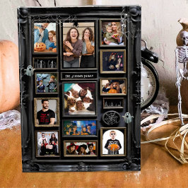 Spooky Halloween Familienfoto Collage Frame Fotoblock