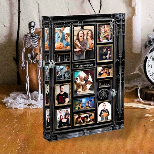 Spooky Halloween Familienfoto Collage Frame Fotoblock