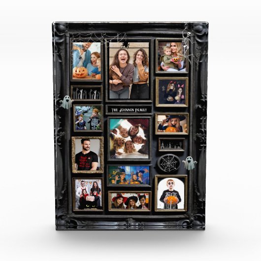Spooky Halloween Familienfoto Collage Frame Fotoblock (Vorderseite)